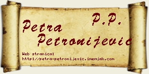 Petra Petronijević vizit kartica